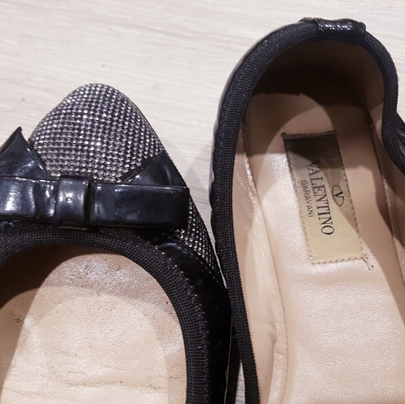 Valentino leather crystal bow ballet flats - Picture 6 of 6
